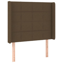 Hoofdbord Led Stof 103 x 16 x 118/128 cm Donkerbruin