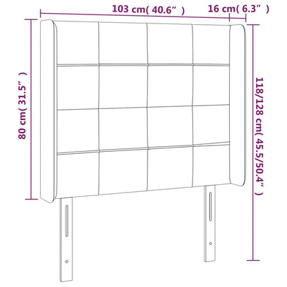 Hoofdbord LED 103x16x118/128 cm stof crèmekleurig 103 x 16 x 118/128 cm Crème