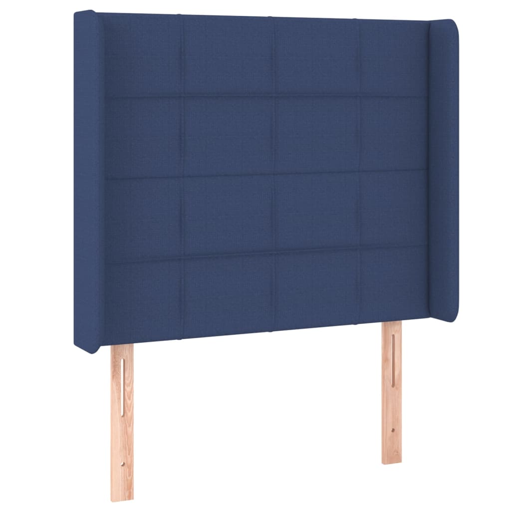 Hoofdbord LED 103x16x118/128 cm stof blauw 103 x 16 x 118/128 cm Blauw