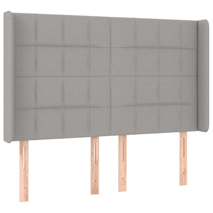 Hoofdbord LED 147x16x118/128 cm stof lichtgrijs 147 x 16 x 118/128 cm Lichtgrijs
