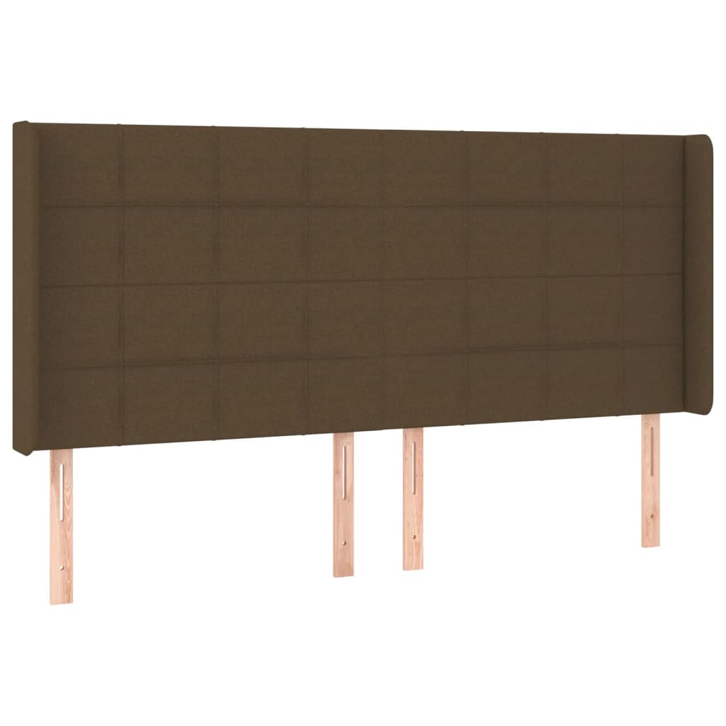 Hoofdbord LED 163x16x118/128 cm stof donkerbruin 163 x 16 x 118/128 cm Donkerbruin