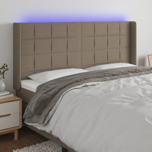 Hoofdbord Led Stof 163 x 16 x 118/128 cm Taupe