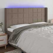 Hoofdbord 183x16x118/128 cm stof taupe LED