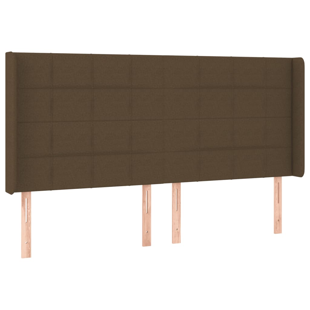 Hoofdbord Led Stof 203 x 16 x 118/128 cm Donkerbruin
