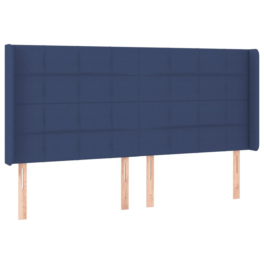 Hoofdbord Led Stof 203 x 16 x 118/128 cm Blauw