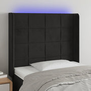 Headboard LED 83x16x118/128 cm velvet black