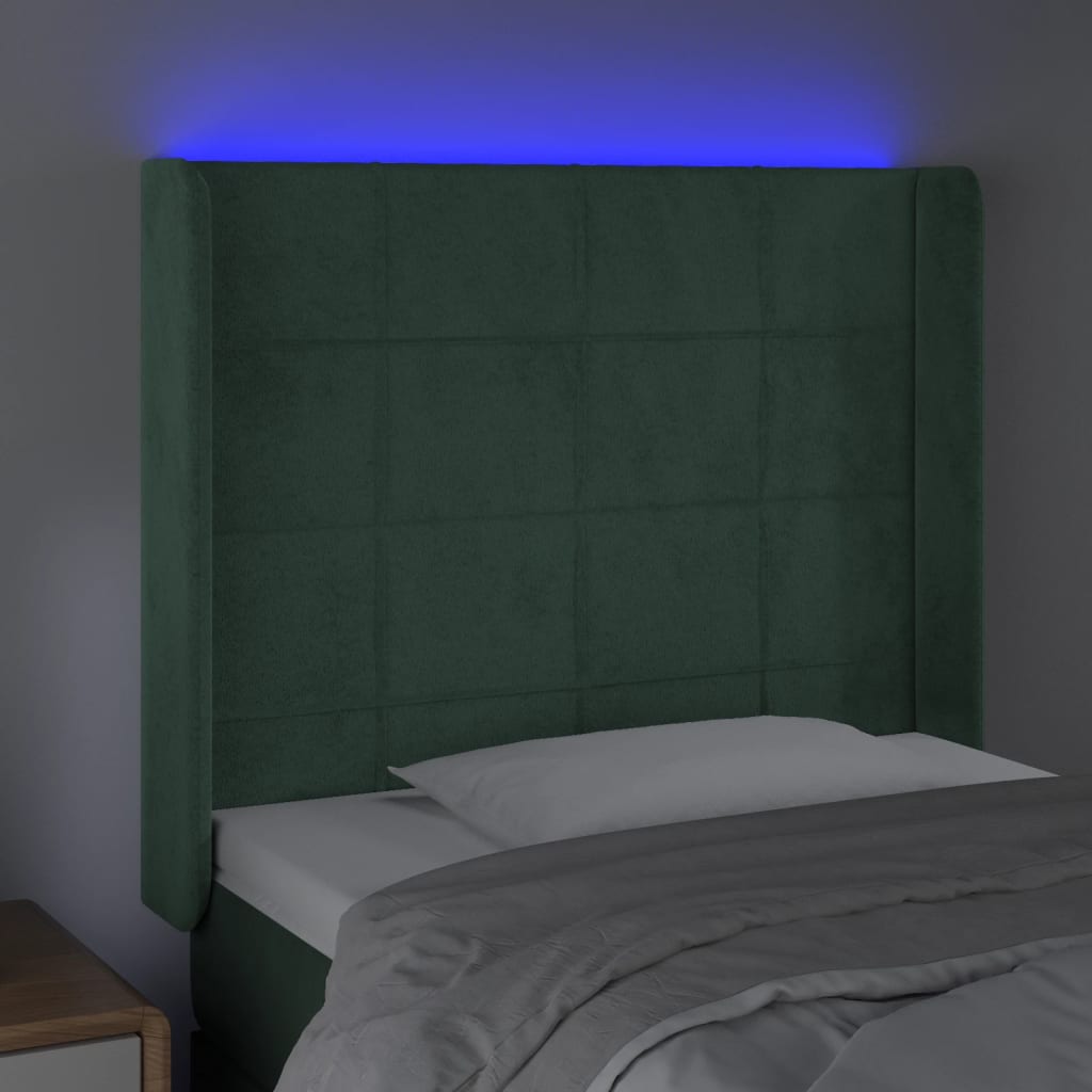 Hoofdbord Led Fluweel 83 x 16 x 118/128 cm