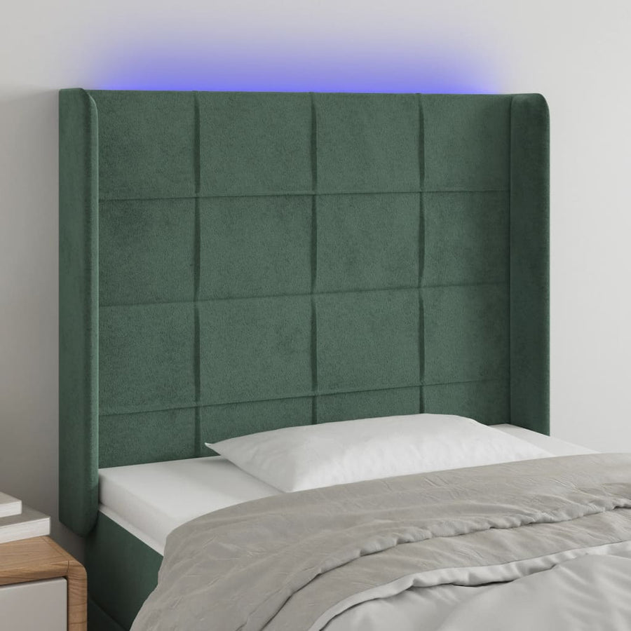 Hoofdbord Led Fluweel 83 x 16 x 118/128 cm