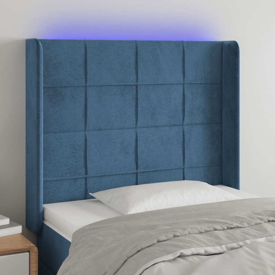 Hoofdbord Led Fluweel 93 x 16 x 118/128 cm