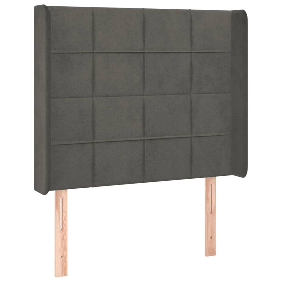 Hoofdbord Led Fluweel 103 x 16 x 118/128 cm Donkergrijs