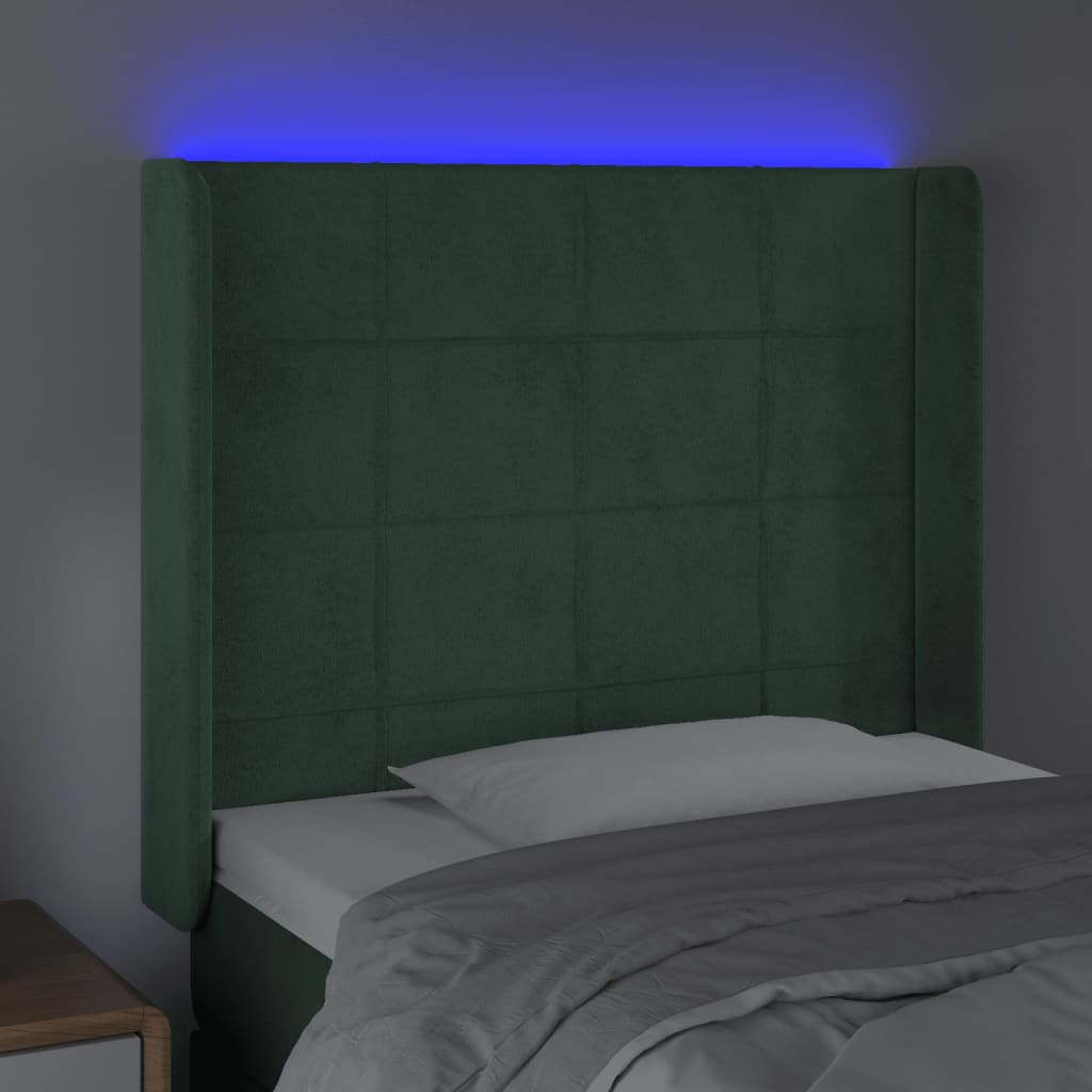 Hoofdbord Led Fluweel 103 x 16 x 118/128 cm