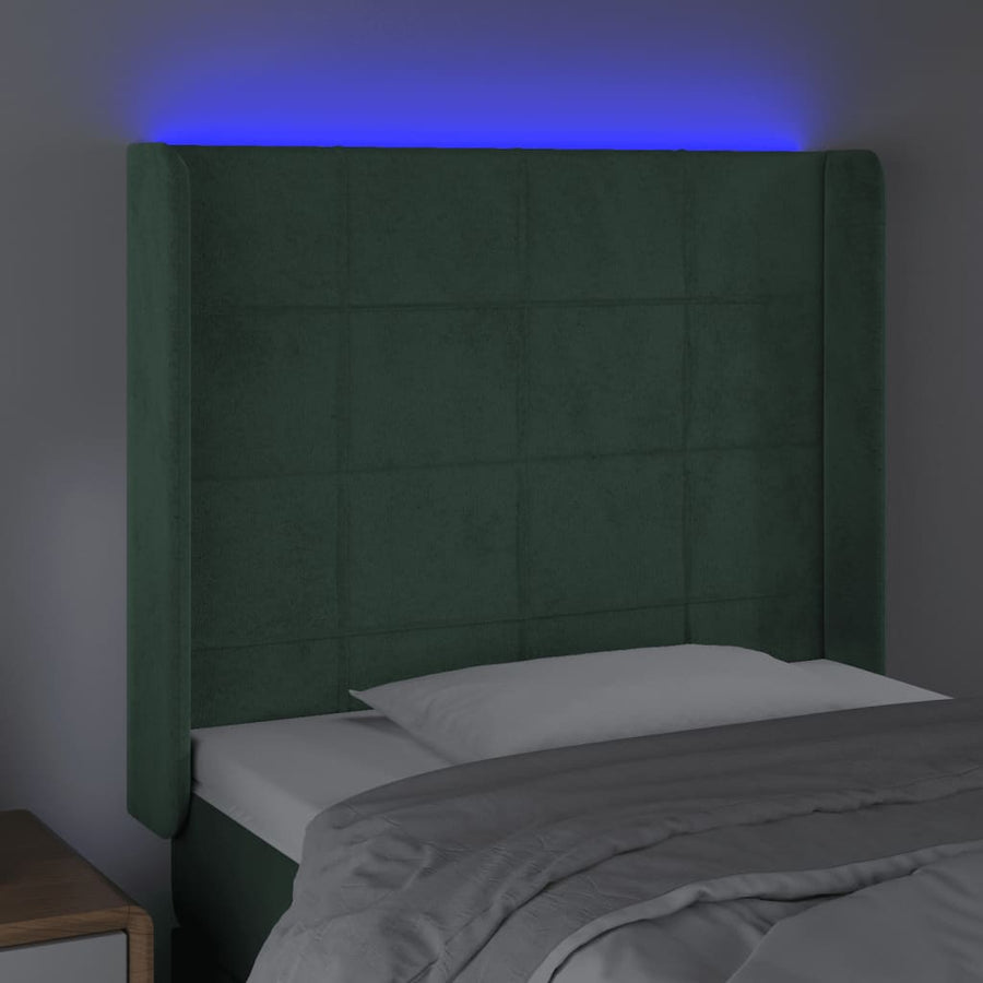 Hoofdbord Led Fluweel 103 x 16 x 118/128 cm