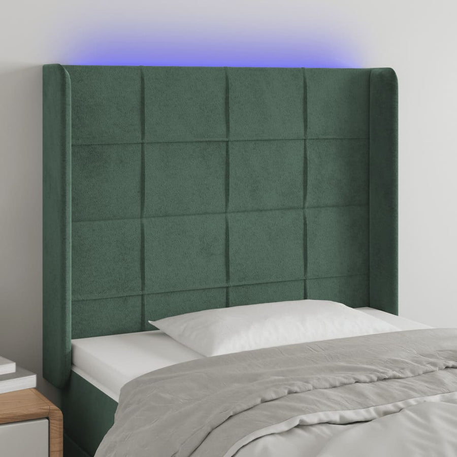 Hoofdbord Led Fluweel 103 x 16 x 118/128 cm