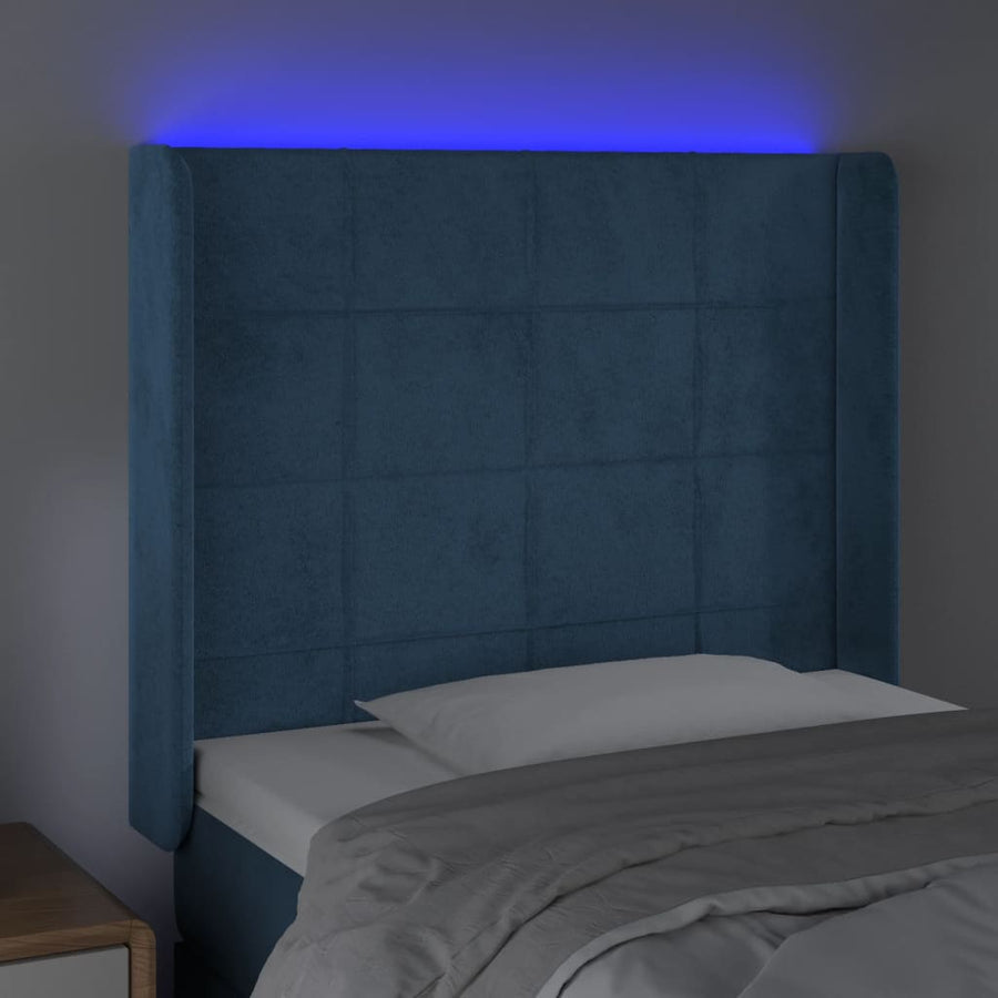 Hoofdbord Led Fluweel 103 x 16 x 118/128 cm