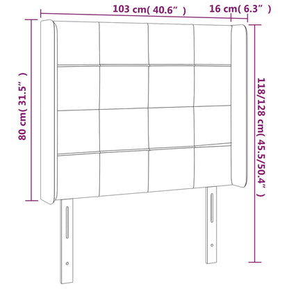 Hoofdbord Led Fluweel 103 x 16 x 118/128 cm