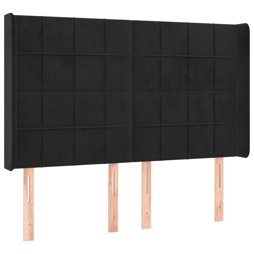 Hoofdbord Led Fluweel 147 x 16 x 118/128 cm Zwart