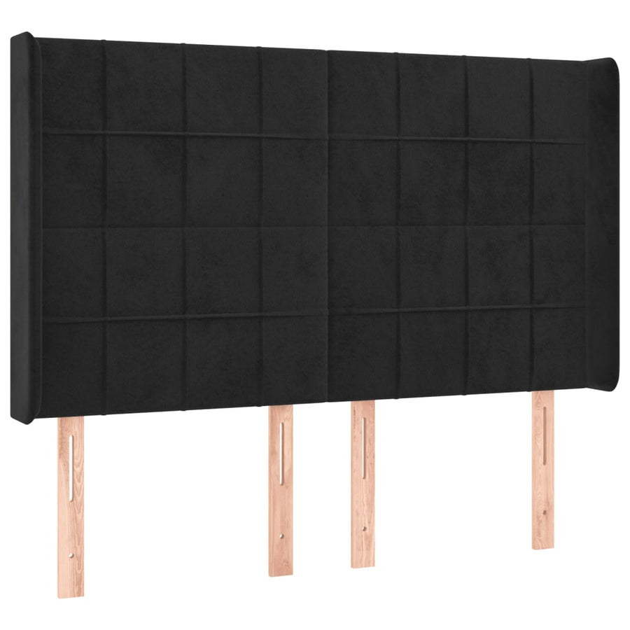 Hoofdbord Led Fluweel 147 x 16 x 118/128 cm Zwart