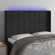 Headboard LED 147x16x118/128 cm velvet black