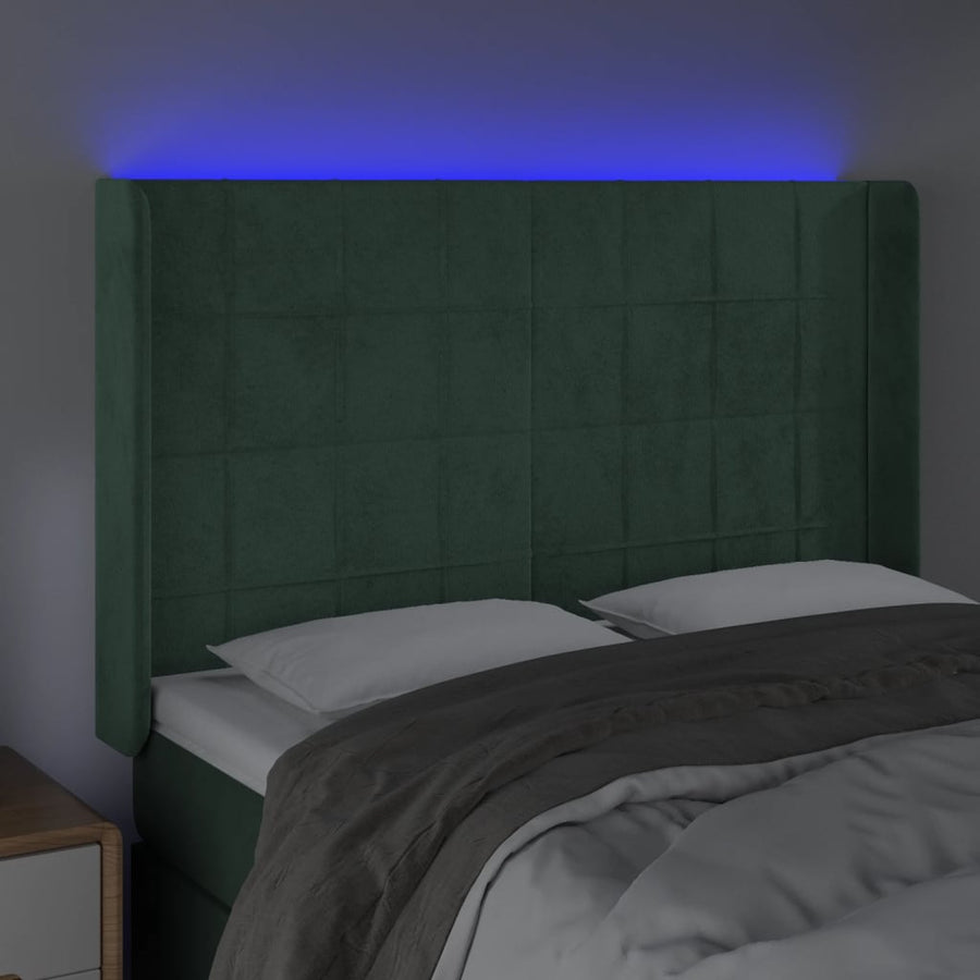 Hoofdbord Led Fluweel 147 x 16 x 118/128 cm