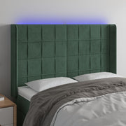 Hoofdbord fluweel groen 147x16x118/128 cm led