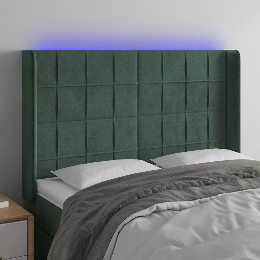 Hoofdbord Led Fluweel 147 x 16 x 118/128 cm