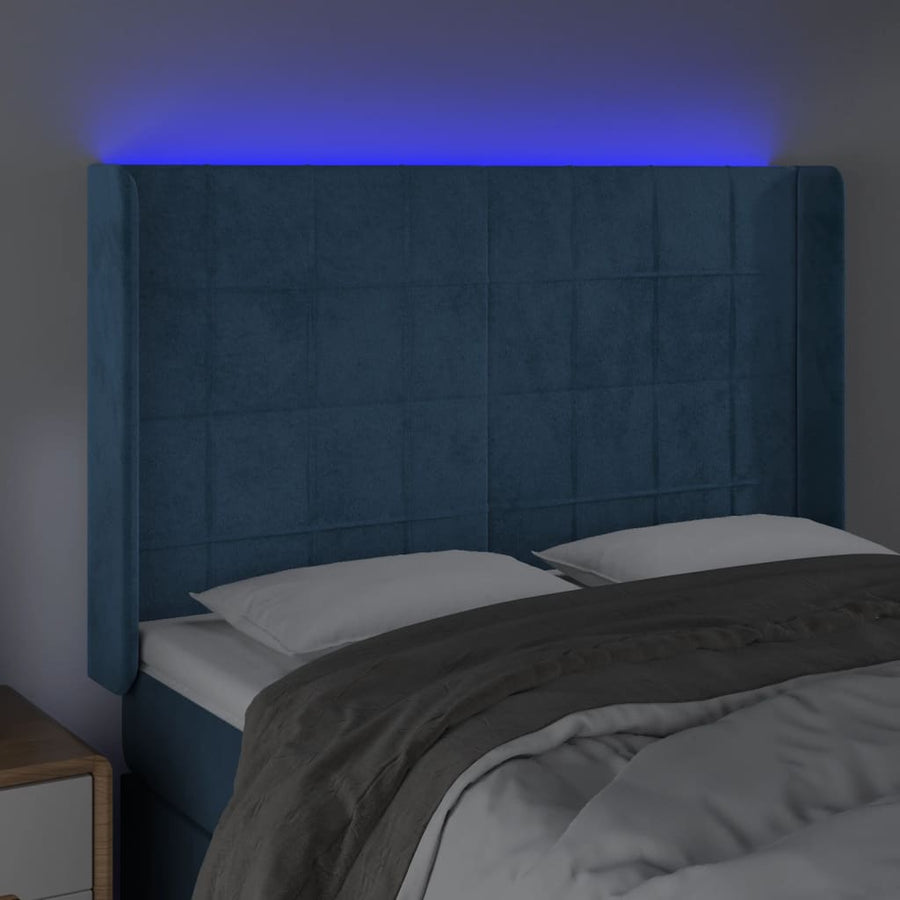 Hoofdbord Led Fluweel 147 x 16 x 118/128 cm
