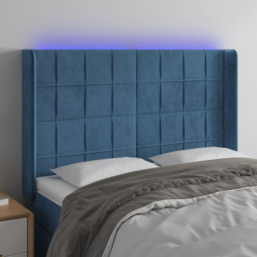 Hoofdbord Led Fluweel 147 x 16 x 118/128 cm
