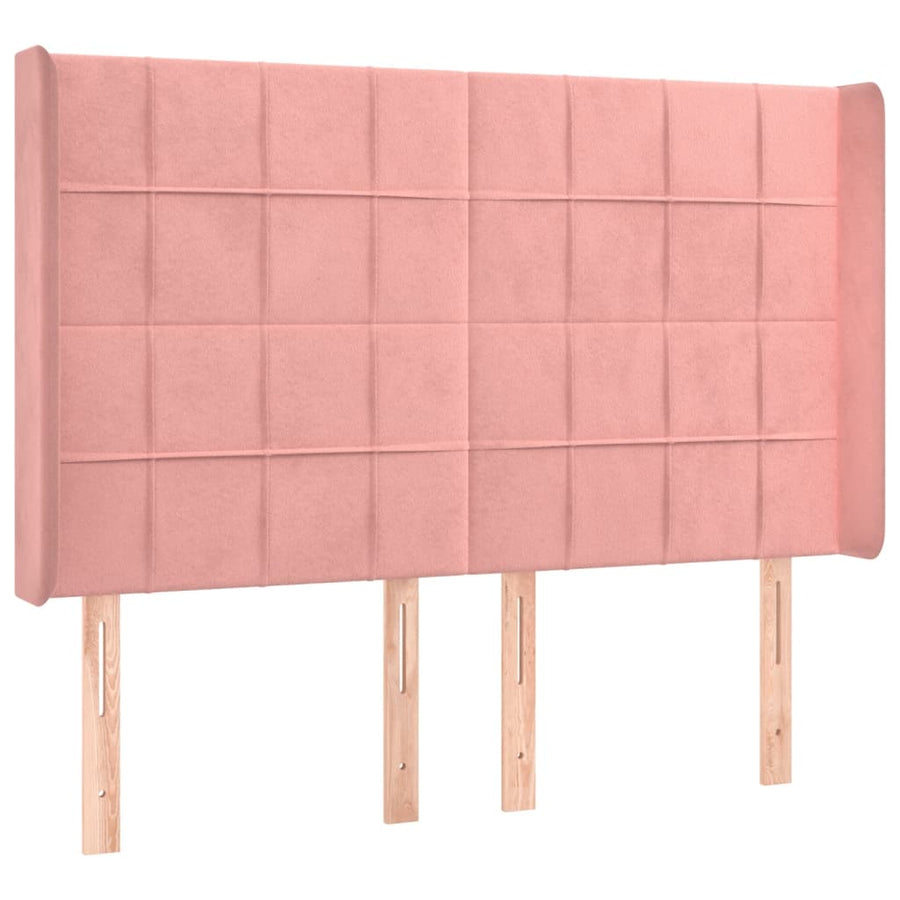 Hoofdbord Led Fluweel 147 x 16 x 118/128 cm Roze