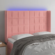 Headboard LED 147x16x118/128 cm velvet pink