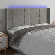 Headboard LED 163x16x118/128 cm velvet light grey