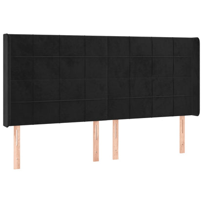 Hoofdbord Led Fluweel 163 x 16 x 118/128 cm Zwart
