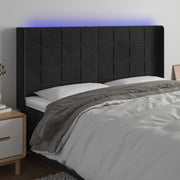 Headboard LED 163x16x118/128 cm velvet black