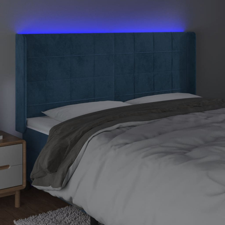 Hoofdbord Led Fluweel 163 x 16 x 118/128 cm
