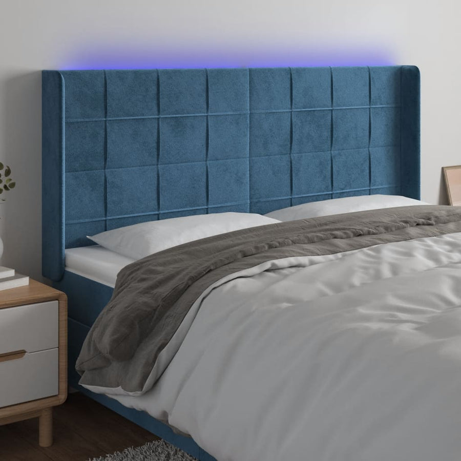 Hoofdbord Led Fluweel 163 x 16 x 118/128 cm