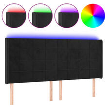 Hoofdbord Led Fluweel 183 x 16 x 118/128 cm Zwart