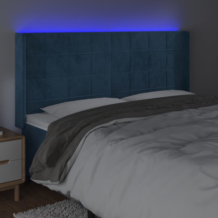 Hoofdbord Led Fluweel 183 x 16 x 118/128 cm