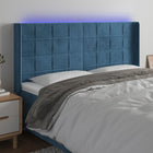 Hoofdbord 183x16x118/128 cm fluweel blauw led