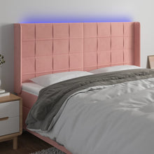 Hoofdbord Led Fluweel 1 183 x 16 x 118/128 cm Roze