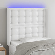 Hoofdbord 83x16x118/128 cm kunstleer wit LED