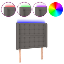Hoofdbord Led Kunstleer 83 x 16 x 118/128 cm Grijs