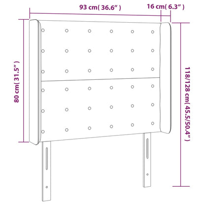 Hoofdbord Led Kunstleer 93 x 16 x 118/128 cm Zwart