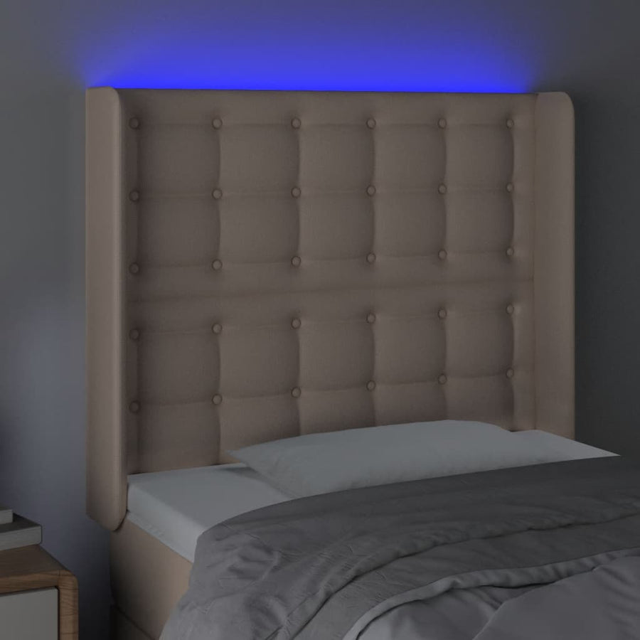 Hoofdbord Led Kunstleer Kleurig 93 x 16 x 118/128 cm Cappuccino