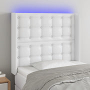 Hoofdbord 103x16x118/128 cm kunstleer wit met LED