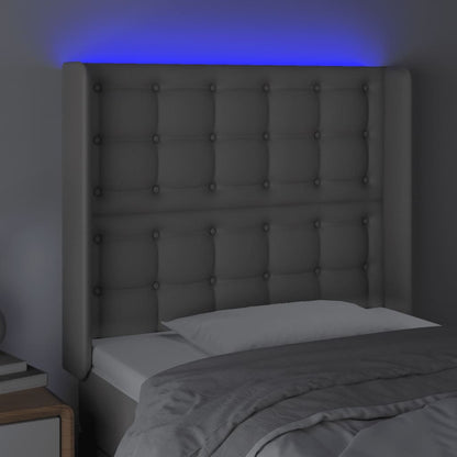 Hoofdbord Led Kunstleer 103 x 16 x 118/128 cm Grijs