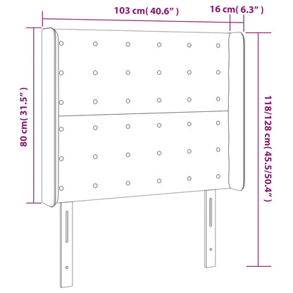 Hoofdbord Led Kunstleer 103 x 16 x 118/128 cm Grijs