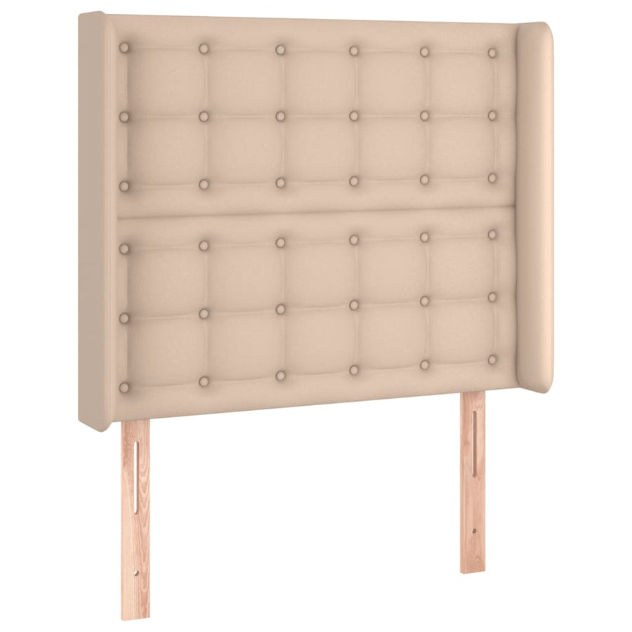 Hoofdbord LED 103x16x118/128 cm kunstleer cappuccinokleurig