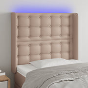 Hoofdbord 103x16x118/128 cm kunstleer cappuccino LED