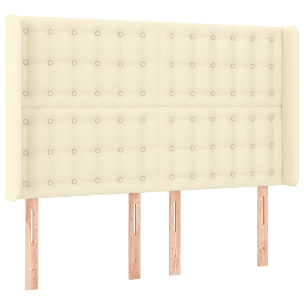 Hoofdbord Led Kunstleer Kleurig 147 x 16 x 118/128 cm Crème