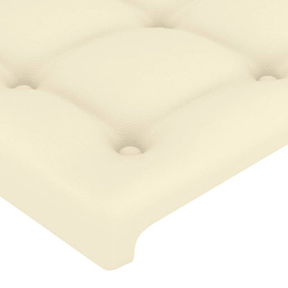 Hoofdbord Led Kunstleer Kleurig 147 x 16 x 118/128 cm Crème