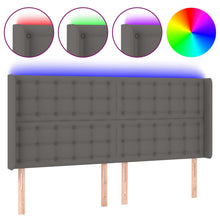 Hoofdbord Led Kunstleer 147 x 16 x 118/128 cm Grijs